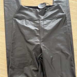 Aerie Black Faux Leather Leggings NEW Size S